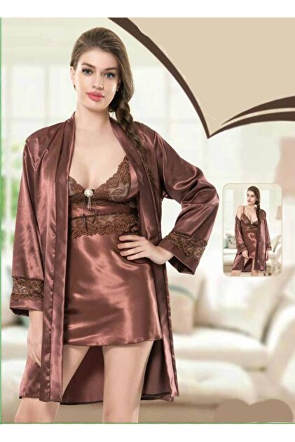 FIRST STYLE Turkish Night Dress Short Two Piece Lace Detailed Night Dress with Beautiful Cut for a Sexy Look- Trendyol FIRST STYLE Turkish Night Dress Short Two Piece Lace Detailed Night Dress with Beautiful Cut for a Sexy Look- Trendyol
