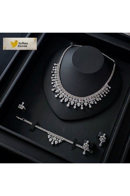 High-End Zircon Accessories Set with Box