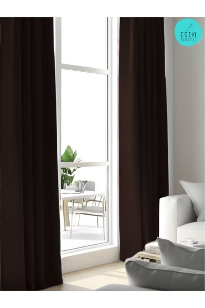 Dark Brown Blackout Light-Proof Extralight Blackout Sunshade Curtain