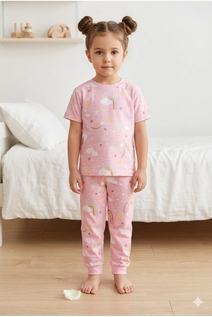 Boy's Short Sleeve 2-Piece Pajama Set 100% Cotton Animal Patterned