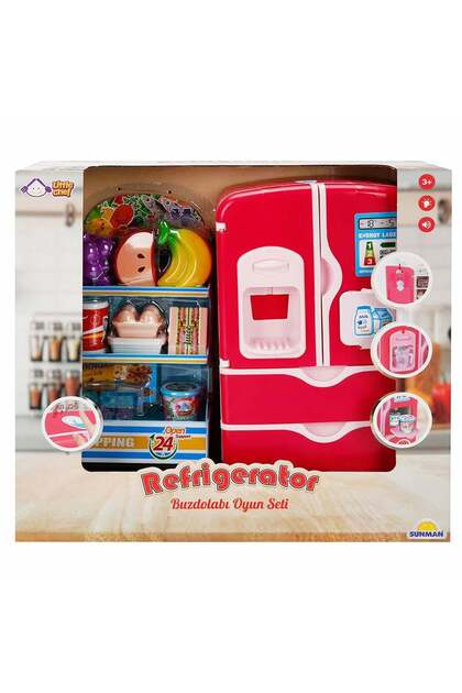 Frigider cu 2 usi si accesorii, Little Chef, Roz