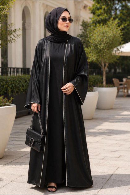 KADIN SİYAH DESENLİ ABAYA T 54114