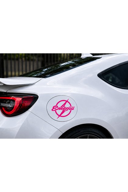 Eneerjii Fuel Tank Sticker | Jdm Drift Car Foil Sticker | Auto Tuning Modified Sticker (11 X1 1 cm)