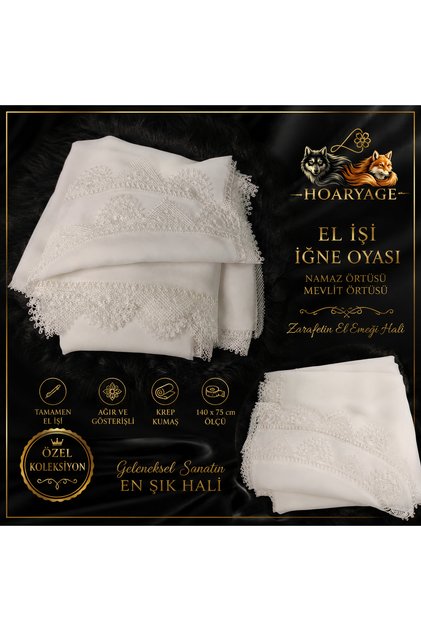 Crepe Fabric Handcrafted Needlework, Prayer, Mevlit Cover, Special Handmade Hoop Dowry Box Embroidered 140X75 cm