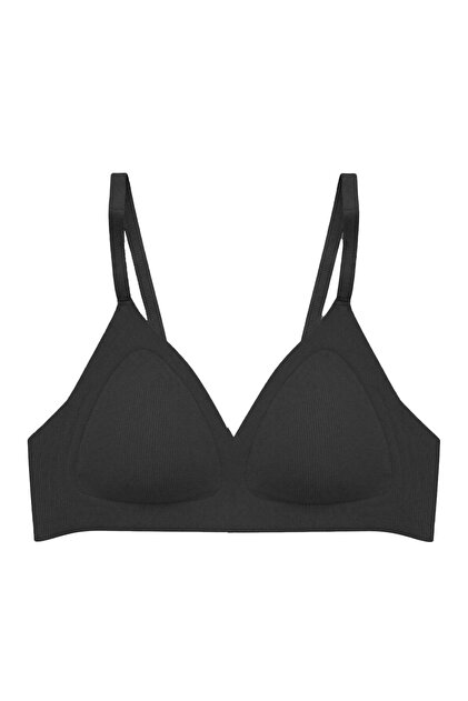 Cottonhill Seamless Bra - Velour | Siyah Lazer Kesim Balensiz
