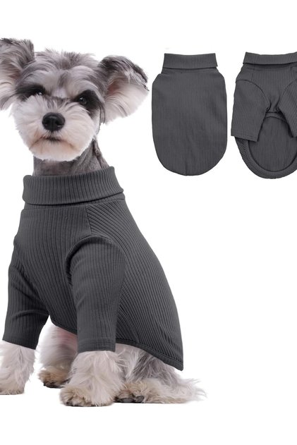 Pulover pentru Câine Haine Tricotate Călduroase Confortabile Elastice Gri XS