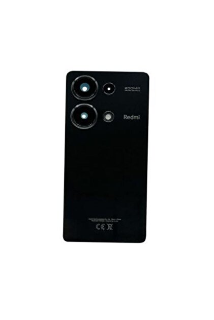 Xia omi Uyumlu Redmi Note 13 Pro 4G Siyah Kamera Camlı Arka Pil Kapağı Batarya Kapağı Arka Kapak
