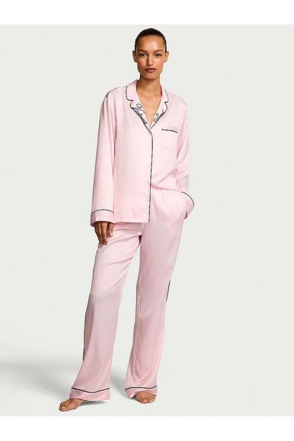 Glazed Saten Uzun Pijama Takımı
