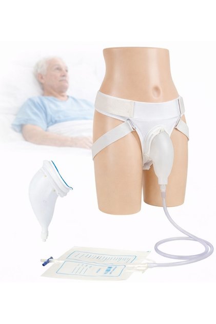 Kit incontinenta urinara pentru barbati seniori, Koopsio, sistem de colectare cu pungi 1000 ml si 2000 ml, Marime ajustabila