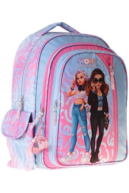 Three-Compartment Wonderful Printed Girls' Primary School and Daily School Backpack - W6069