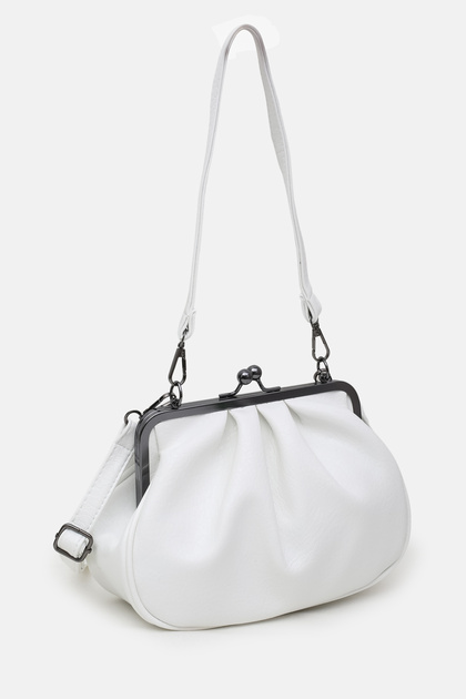 Women's White Burs Detailed Hand, Arm and Shoulder Bag 28X18