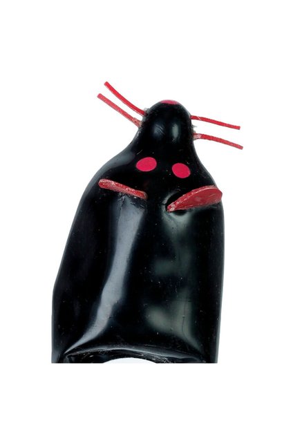 Prezervative Pictate Manual Soarece Negru XL