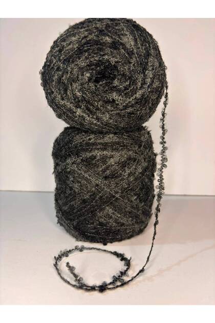 Black, Gray, Anthracite Gradient Famous Brand Boucle (Summer, Seasonal) Knitting Yarn 200Gr
