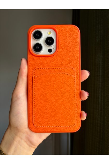 Leather-look phone case with built-in card holder compatible with iphone 16 pro max