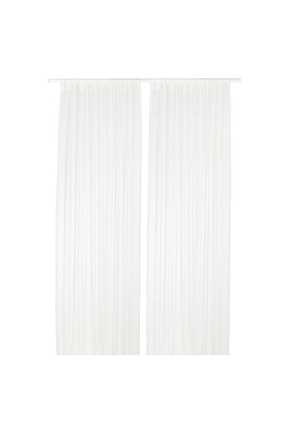 TERESIA Sheer curtains, 1 pair, white/with rod pocket, 145 x 300 cm
