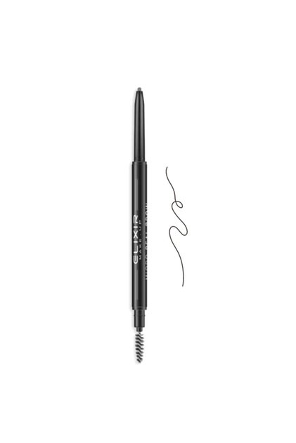 Μολύβι Φρυδιών Micro Real Brow Αδιάβροχο, Μηχανικό Μολύβι Φρυδιών για Λεπτές Γραμμές με Βουρτσάκι Νο 1 Σκούρο Καφέ Γκρι 0.1γρ.