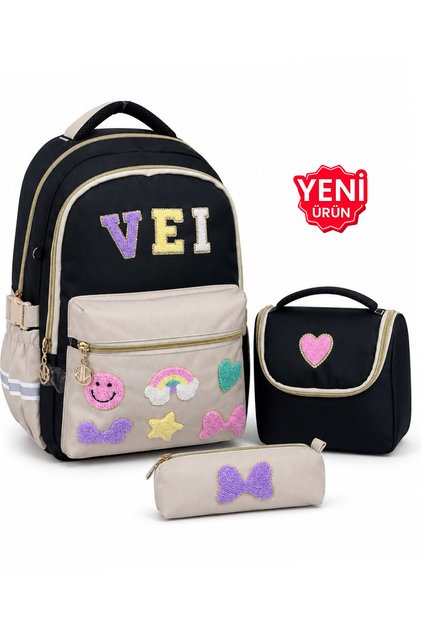 3-Piece Primary School Bag Set, Backpack + Lunch Box + Pen Holder