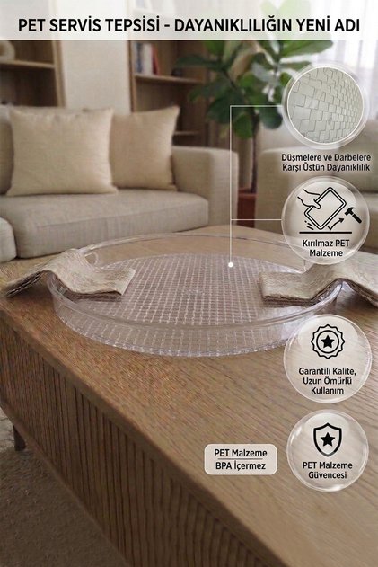 Premium Transparent Round Presentation and Organizing Tray Unbreakable Shockproof Clear Organizer Presentation Tray