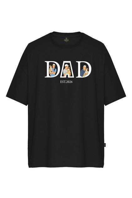 Dad Est 2026 Printed Oversize Short Sleeve T-Shirt