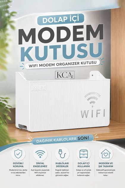 Dolap İçi Modem Kutusu, Wifi Modem Organizer Kutusu, Dolap İçi Modem Saklama Düzenleyici