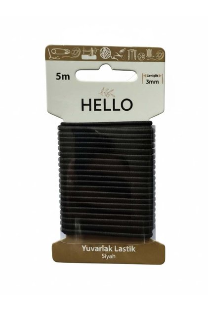 Hello Round Rubber Black 3mm