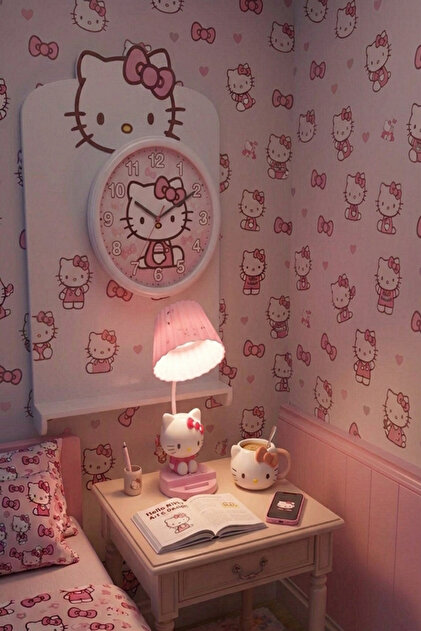 Küp Atölye Hello Kitty Şarjlı Masaüstü Gece Lambası Telefon Standı