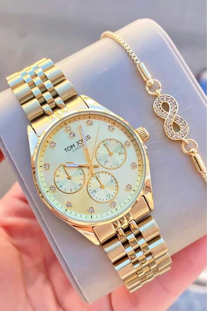 Women's Watch Gold Gold Color Original Steel 3 Atm Waterproof 2 Year Warranty Invoice Is Issued