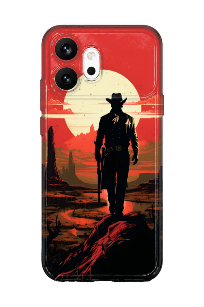 Honor 600 Compatible Cowboy Sunset Pattern Transparent Phone Case