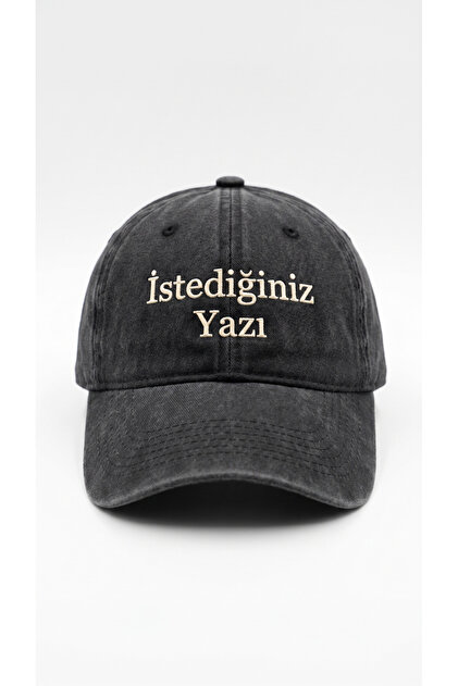 Kişiye Özel "İsme Özel" Nakışlı Yıkamalı Şapka / Kep