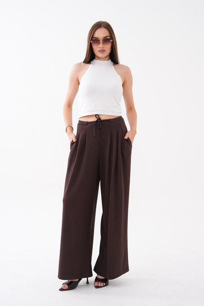 Front Pleated Waist-Fastening Oysho Pants