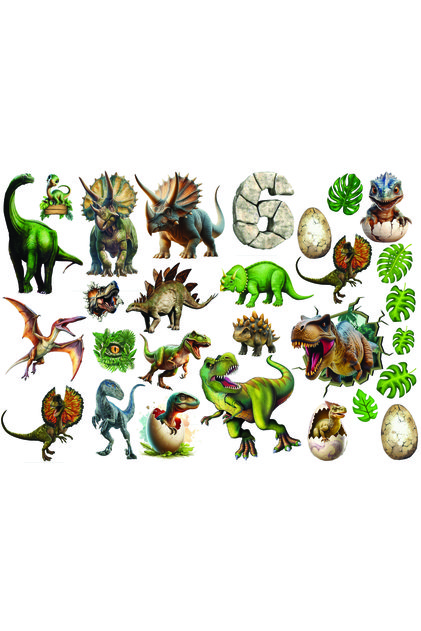 Dinosaur Themed Sticker Set (21X31 cm 1 Set)