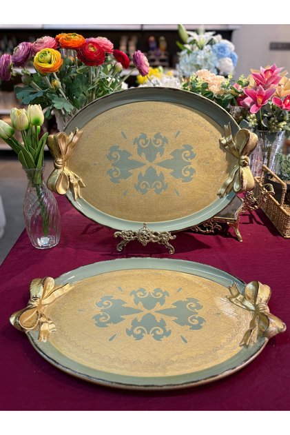 2 Pieces Rosewood Tray 51 cm