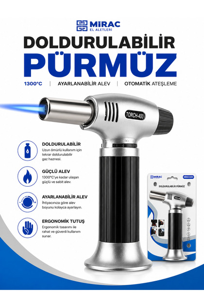 Orcamp X-502 Çakmak Gazı Doldurulabilir Büyük Torch Pürmüz
