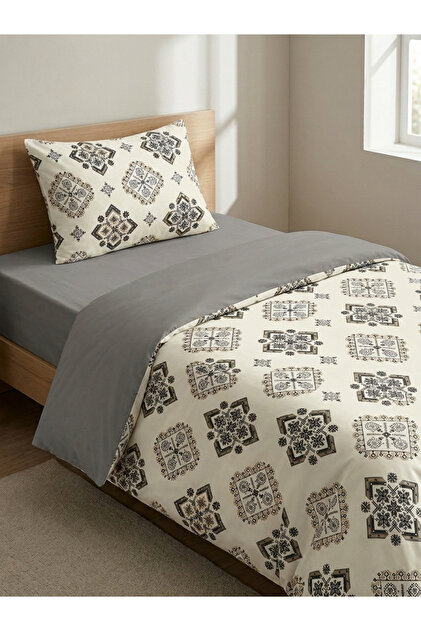 Single Size Double-Sided 120X200 Elastic Sheet Bedding Set, 3 Pieces with Zipper