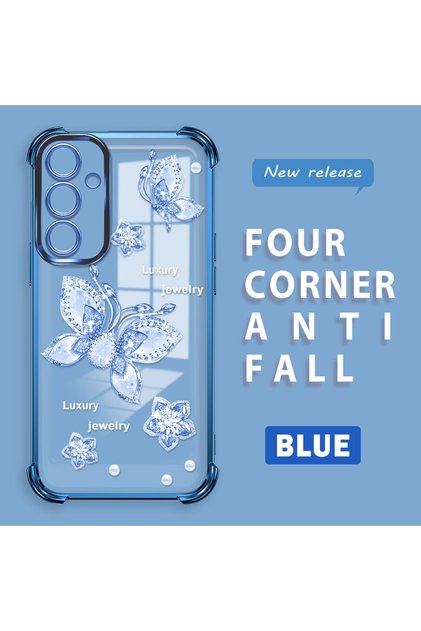 Samsung Galaxy A55 Compatible Transparent Back Four-Corner Reinforced Impact Protection Silicone Case