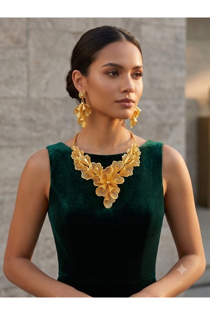 Altın Kaplama Saray Çiçeği Set 26_22ks31