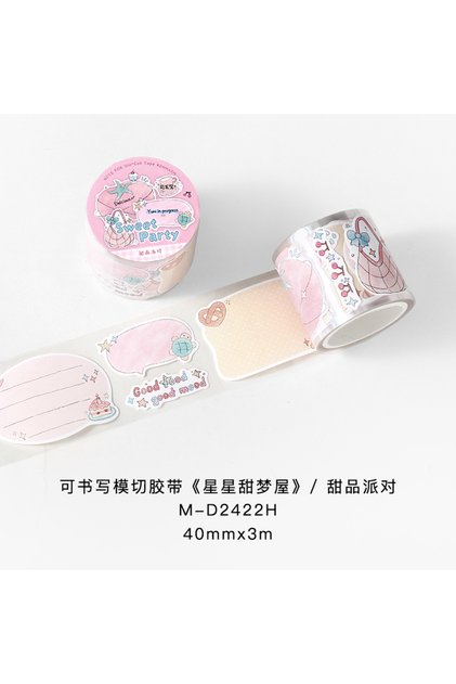 1 roll D 40mmx3m Cartoon Die-Cutting Masking Tape for Card Scrapbooking Stickers Journaling Creative