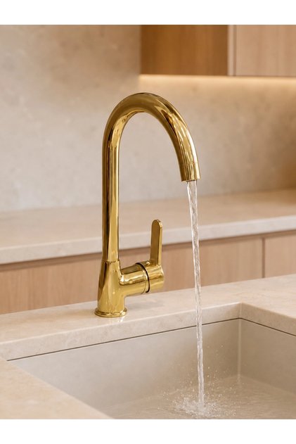 Kitchen Faucet 360 Degree Rotating Pipe Gold