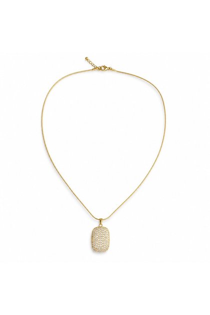 Open Locket Stone Covered Necklace