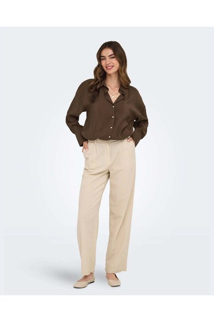 Women's Onlzazima Loose Brown Shirt - 15272523