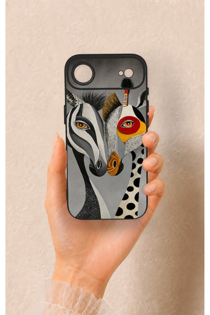iPhone 17 Air Compatible Zebra and Giraffe Patterned Silicone Case