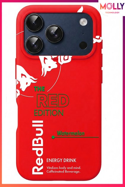 Red the Red Edition Patterned Velvet Inside Silicone Case for iPhone 17 Pro Max