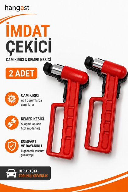 2 ADET İmdat Çekici Acil Çıkış Çekici Cam Kırma Çekici Asacaklı İmdat Çekici Oto Acil Çıkış Çekici Cam Kırıcı