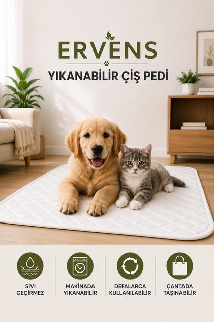 Yıkanabilir Kapitone Sıvı Geçirmez Kedi/Köpek Çiş Pedi-Ped Training Pad