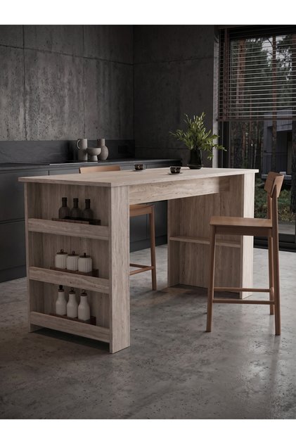 EDDA BAR MASASI MUTFAK ADASI MUTFAK MASASI TRAVERTEN DESEN