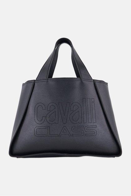 Women Brand Logo Handbag, Black