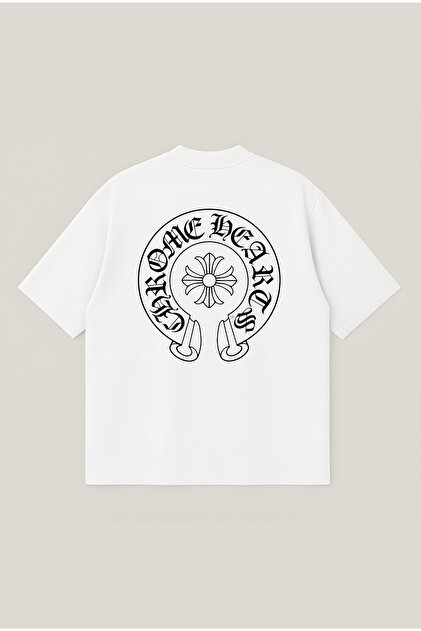 THE RULE Unisex Chrome Hearts Printed Oversize 100% Cotton Wide