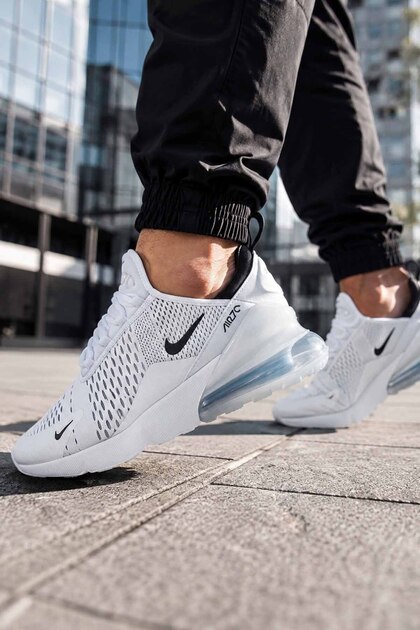 Air Max 270 Erkek Beyaz Spor Ayakkabı Günlük Sneaker Nefes Alan File Yüksek Taban