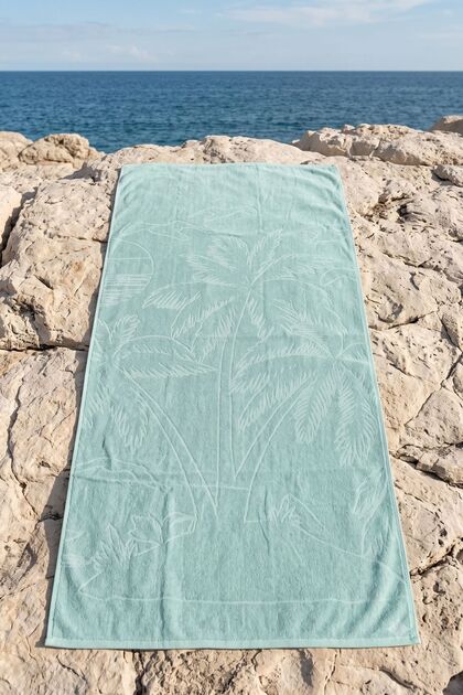 La Notte Summer Palmiye Velvet Beach Towel Green 70X140 cm