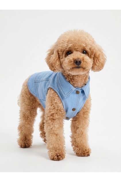 Mavi Denim Köpek Gömleği – Şık Pet Kıyafeti